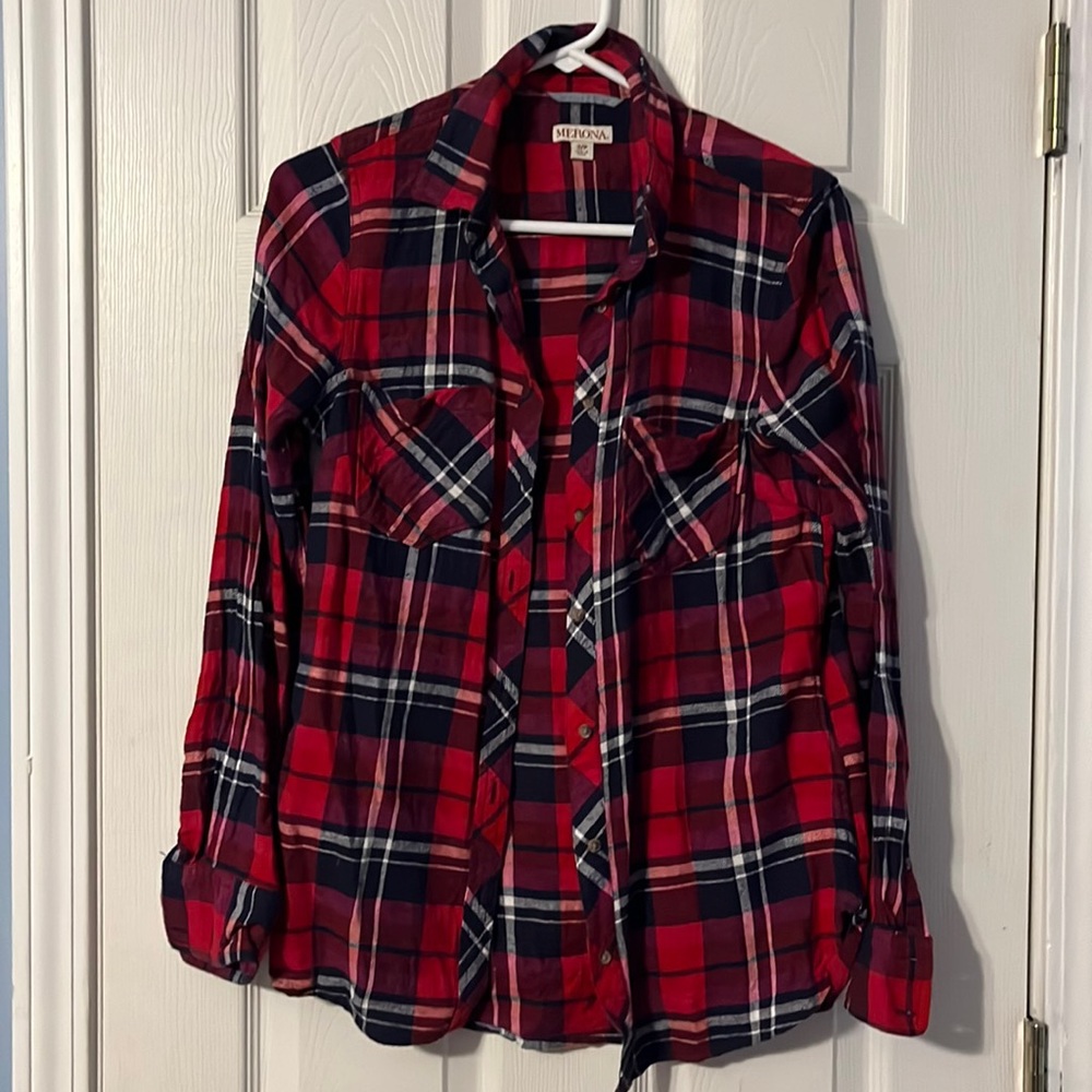 Red Long Sleeve Plaid Shirt